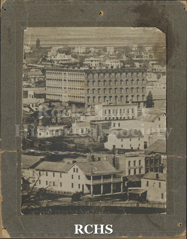 Black and white photograph of Hyatt House, Janesville, WI.