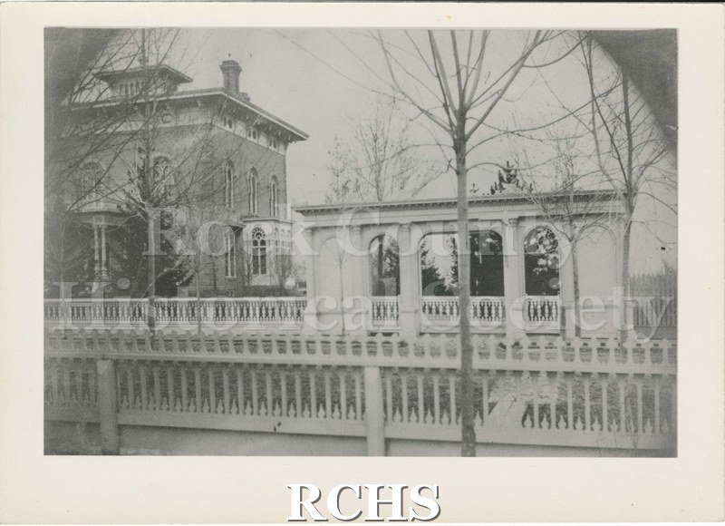Black and white photograph of the Tallman House.