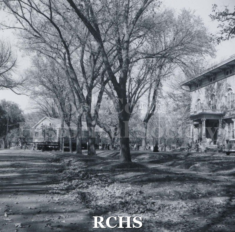 Black and white photograph of the Stone House which has been moved to the Tallman House campus.