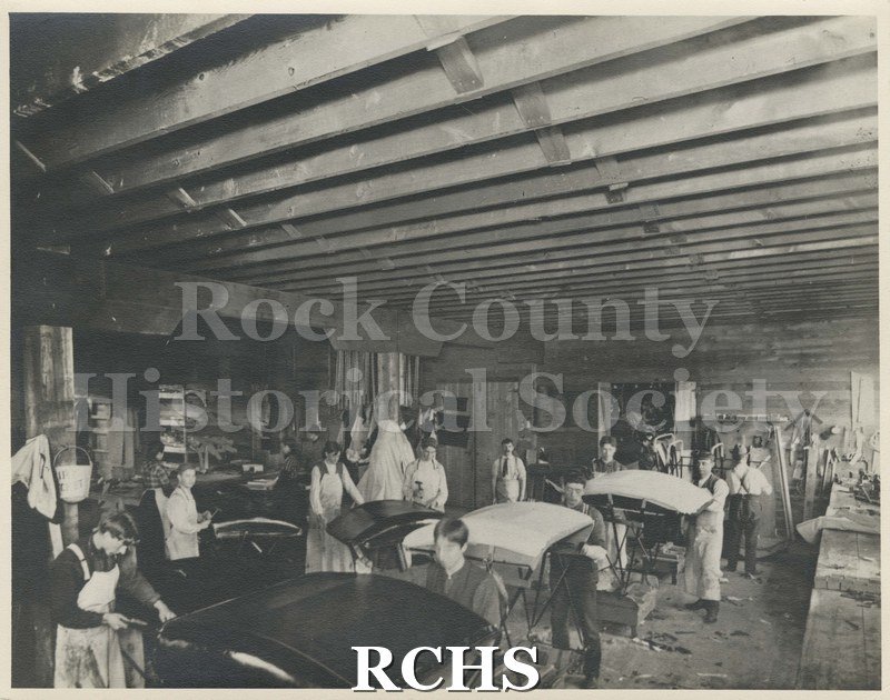 Black and white photograph of Wisconsin Carriage Shop Workers. Duplicate of 1984.59.2 which read.