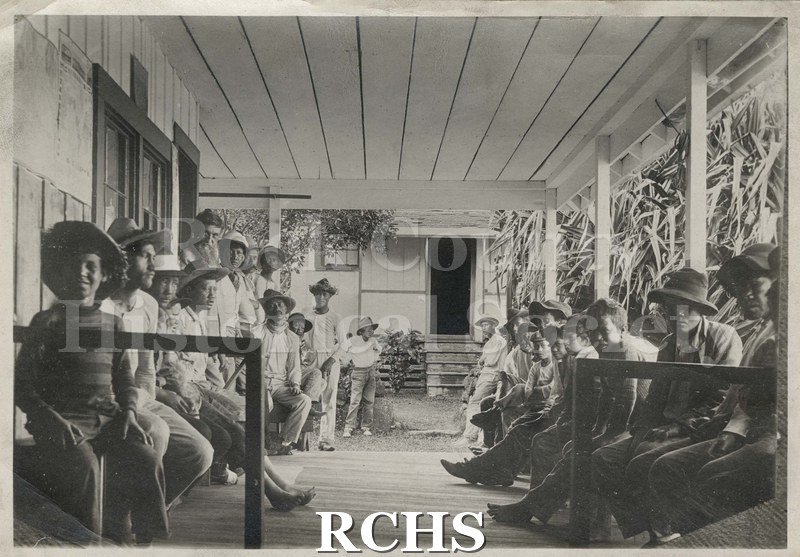 Black and white photograph of Baldwin Home-Leper Colony, Kalawao, Molokai, Hawaii.