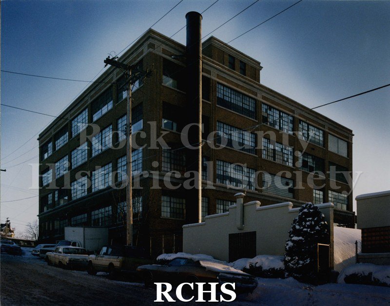 Color photo of Parker Pen Company building, Court Street side. 1970s modernization not yet taken place.