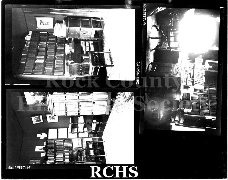 Black and white photograph of Dr. Robert Coit Chapin's Study, Beloit College.