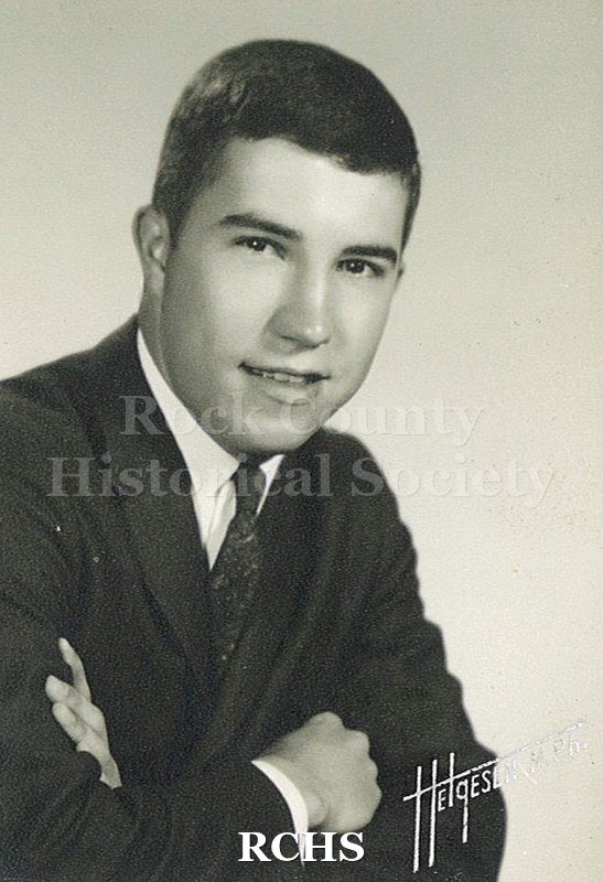 Black and white portrait of John Cooper, JHS Class of 1964. Photo was from the personal collection of Bruce Bell, JHS class of 1965.