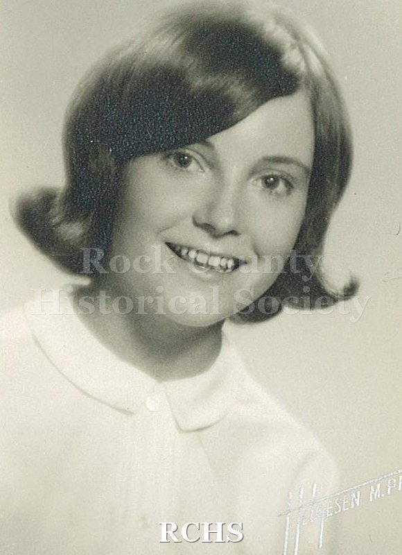 Black and white portrait of Patricia Hamlin, JHS Class of 1965. Photo was from the personal collection of Bruce Bell, JHS class of 1965.
