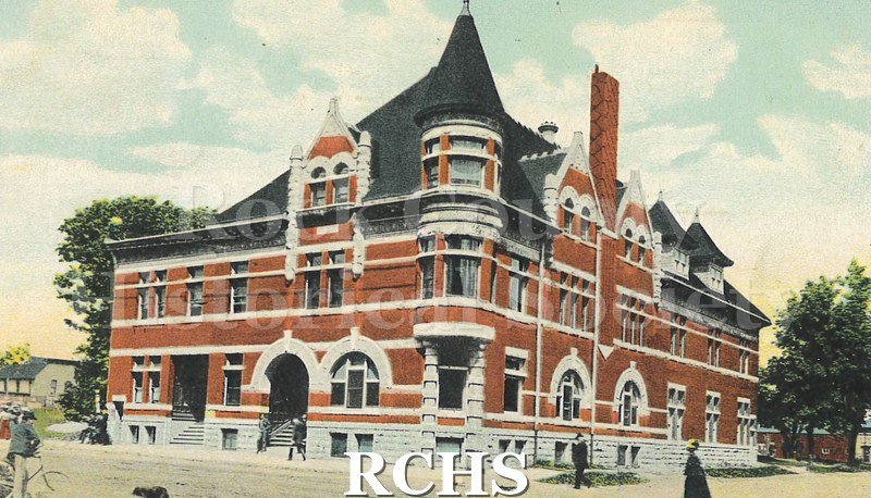 Postcard. Tinted image of the Y.M.C.A. in Janesville. Addressed to Helen C. McLay of Milton. Postmarked 13 November 1907. Message written in black ink: "Home, Wed.