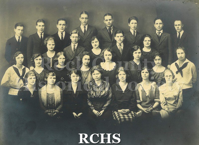 Black and white photograph of Class of J.H.S. 1921.