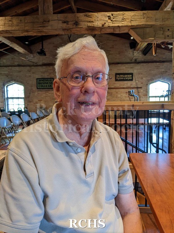 Digital color photo of Dennis Franke, a former employee at Janesville GM. Photo taken at his oral history interview.