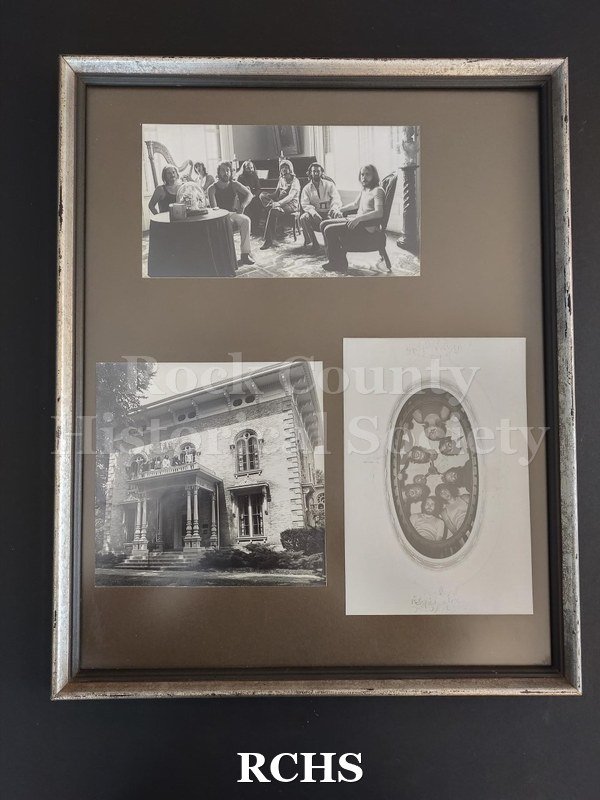 Historic image of Framed set of three photographs of the band Orfordville Dump Truck (ODT) taken inside the Lincoln-Tallman House on 7 July 1971 by David Moss.