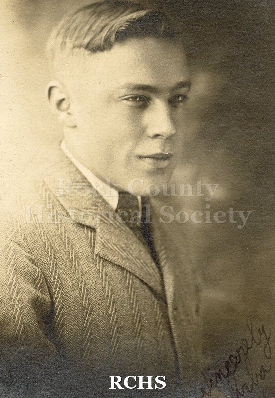 Black and white portrait of Arba Townsend, a Janesville High School graduate c. 1930.
