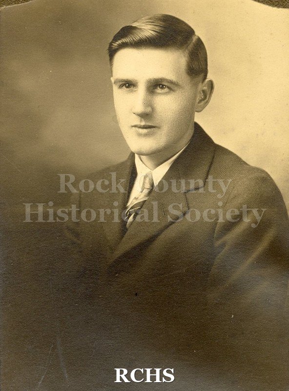 Black and white portrait of Frederick Heath, a Janesville High School graduate c. 1930.