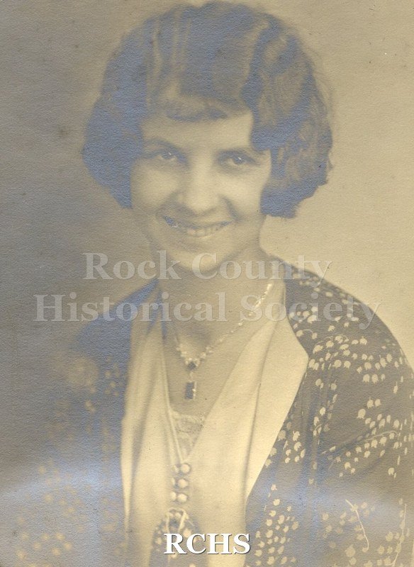 Black and white portrait of Myrtle Heath, a Janesville High School graduate c. 1930.