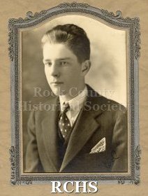 Black and white portrait of Ed Murphy, a Janesville High School graduate c. 1930.