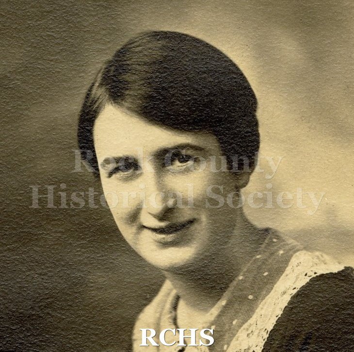 Black and white portrait of Frances Jerg, a Janesville High School graduate c. 1930.