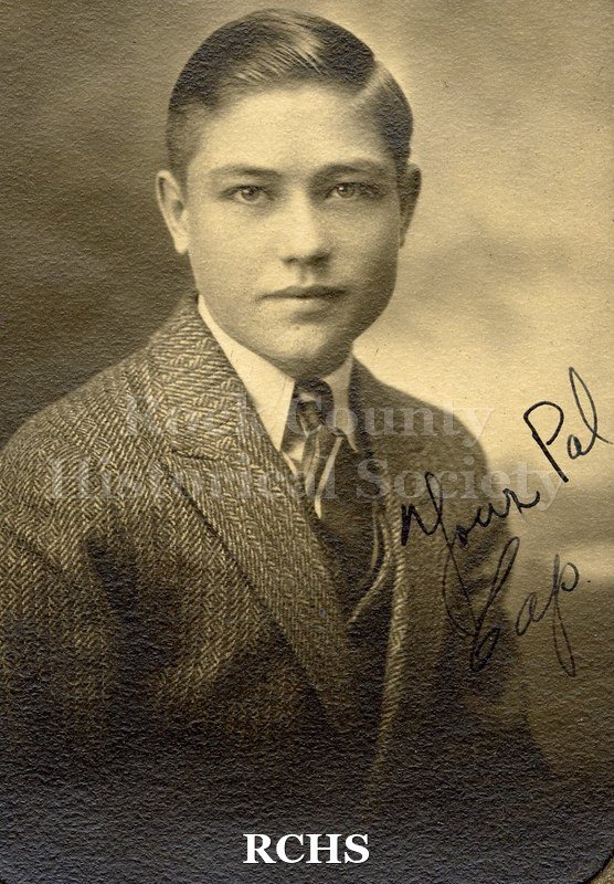 Black and white portrait of Casper Carlson, a Janesville High School graduate c. 1930.