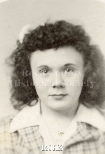Black and white photograph of Claudia Gifford. Likely her graduation photo from Milton High School. She married Dwight Hansen.