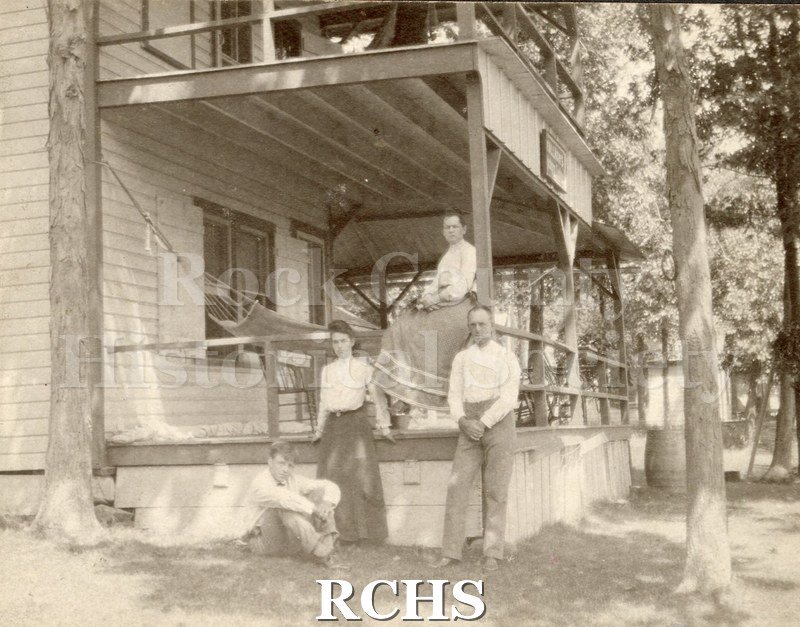 Black and white photograph of the Tallman Family's Hickory Lodge.