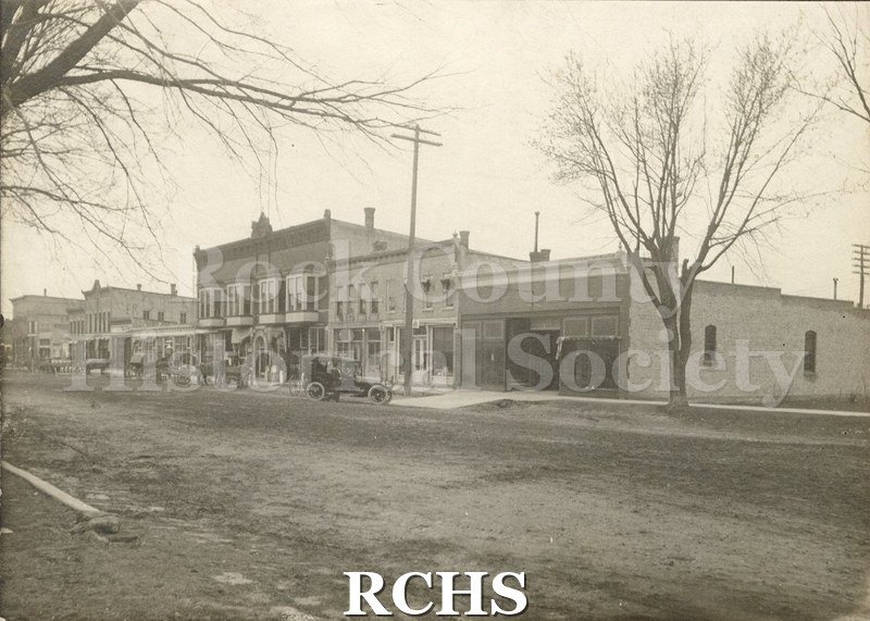 Black and white photograph of Clinton, early 1900s? Larger print of a distance shot of Clinton's north end. Unclear as to the time frame captured in the photograph.