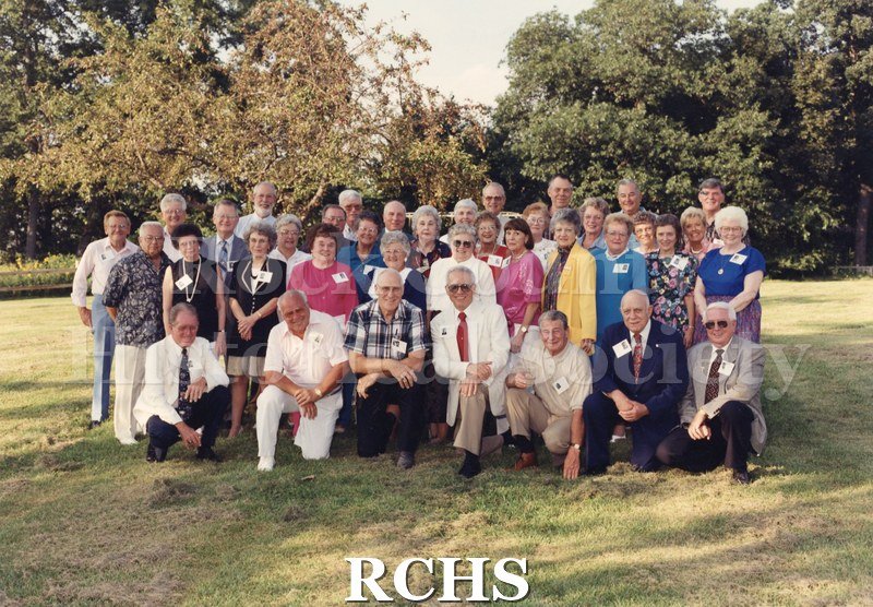 Colored photograph of the 1995 Reunion of Milton Union High School Class of 1945.