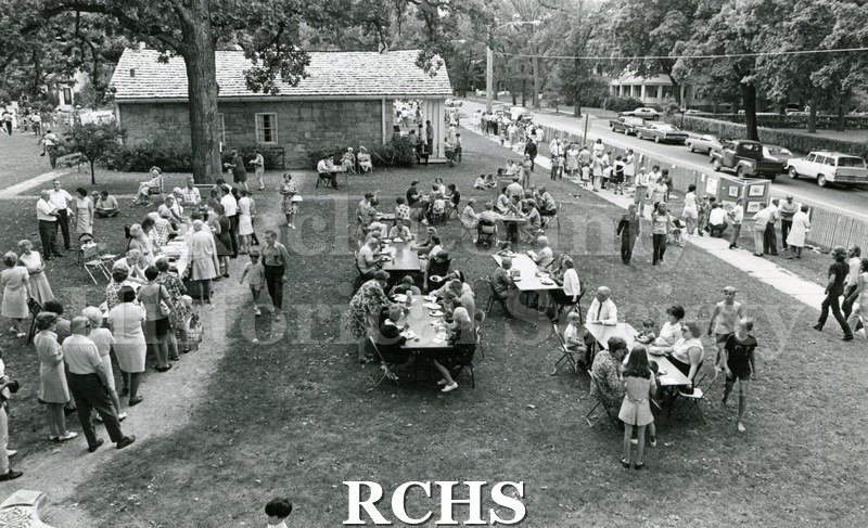 Black and white photograph of the 14th Annual Ice Cream Social and First Arts and Crafts Fair.