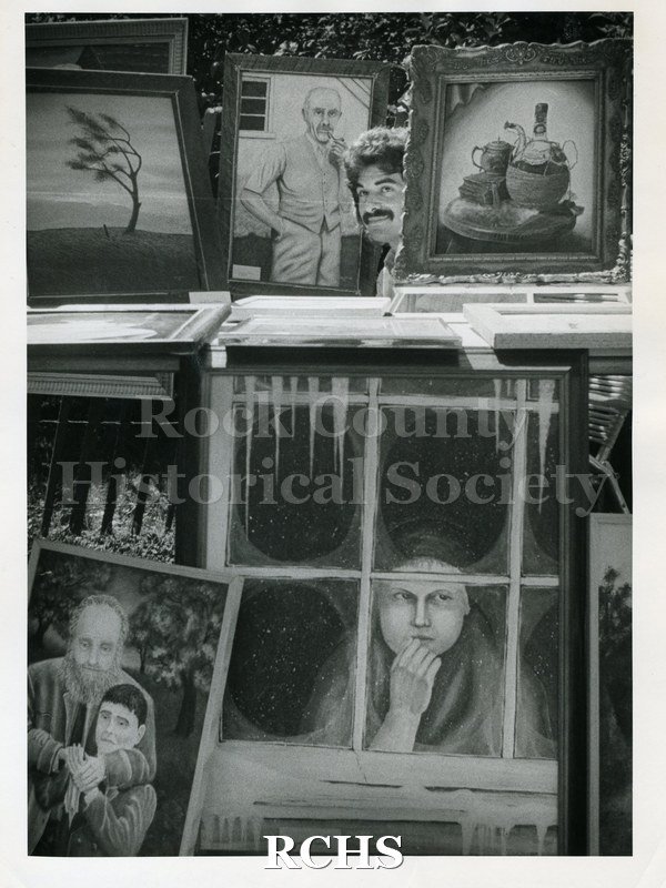 Black and white photograph of artwork of an unknown artist.