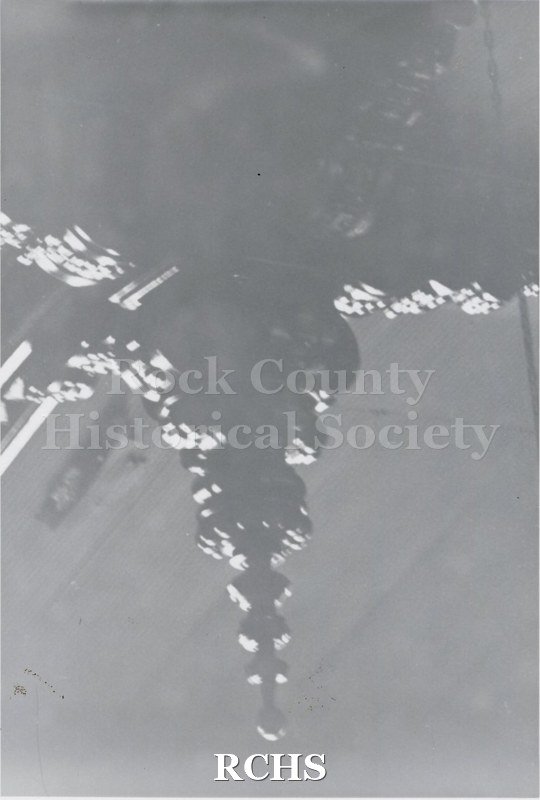 Black and white photograph of the Court Street Methodist Church showing a finial.