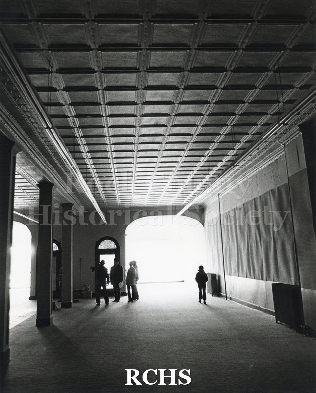 Black and white photograph of Myers Block-Old Armory, Janesville, WI, exterior view.