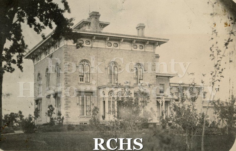 Historic image of Black and white copy print of the Tallman House. On bottom: "Early picture before front porch was added.