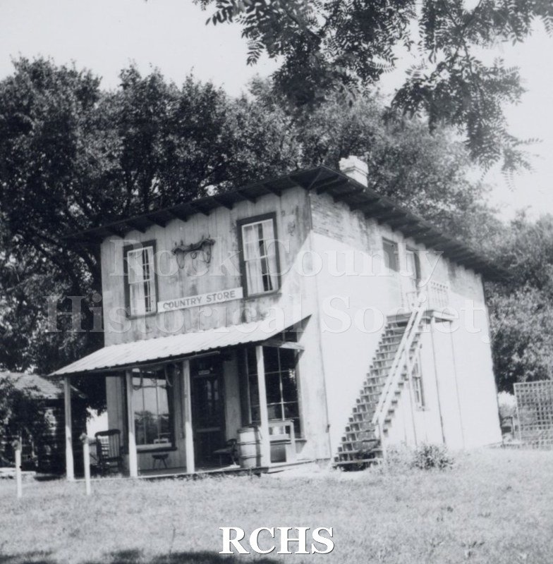 Black and white photograph of the Milton House Museum Country Store.