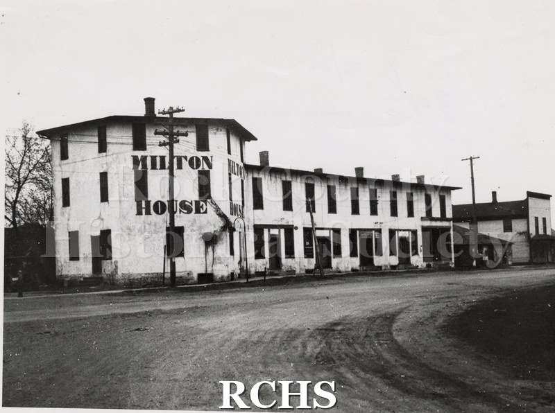 Historic image of Black and white copy print of the Milton House.