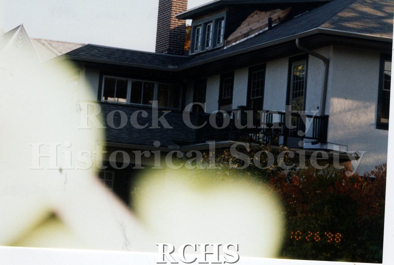 Historic image of Helen Jeffris Wood Museum Center from the rear 1998. Sun spots block the lower left.