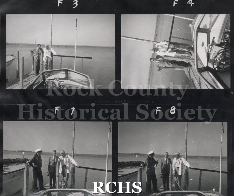 Black and white photograph of Albert Pratt's Visit. Four prints.