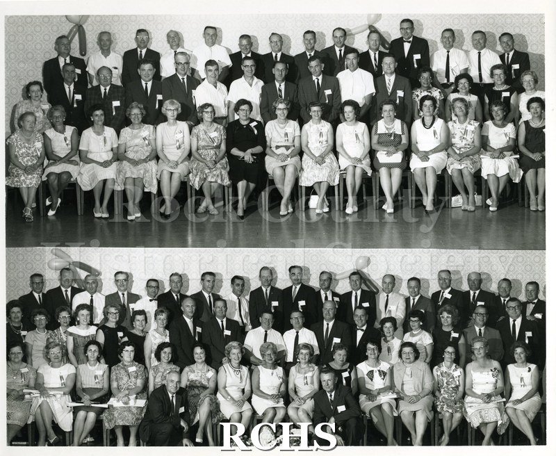 Historic image of Black and white photogrpah of the 30th Class reunion of Janesville High School Class of 1935.