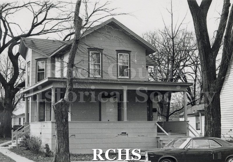Black and white photograph of 525 Washington St., Janesville, WI (demolished c. fall, 1971).