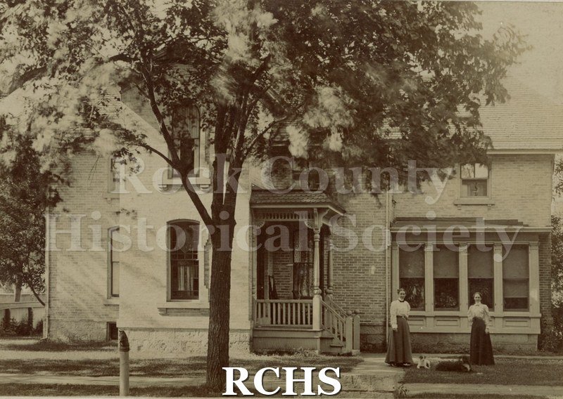 Black and white photograph of the James Shearer residence, 1118 Mineral Pt. Ave., Janesville, WI.