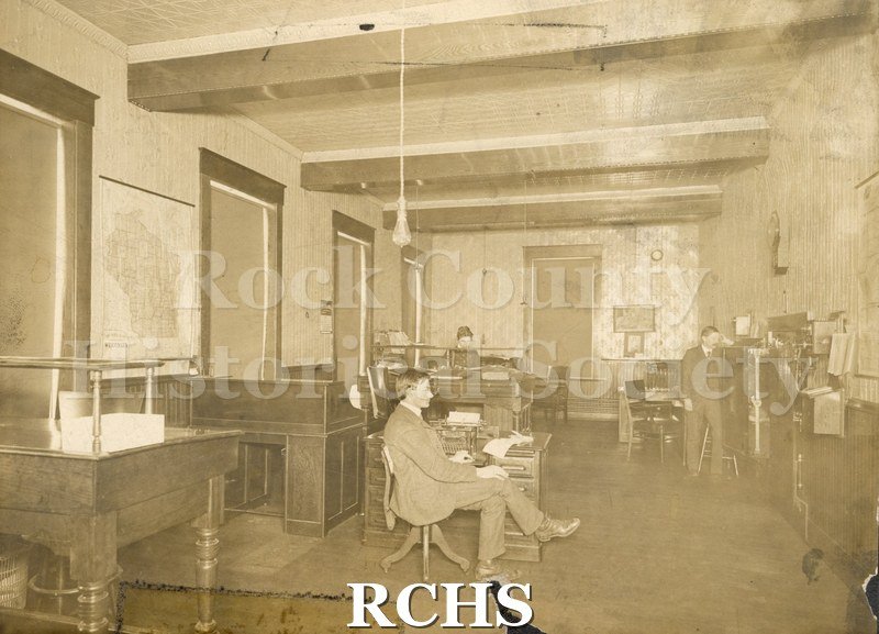 Sepia photo of the Rock River Cotton Company office.