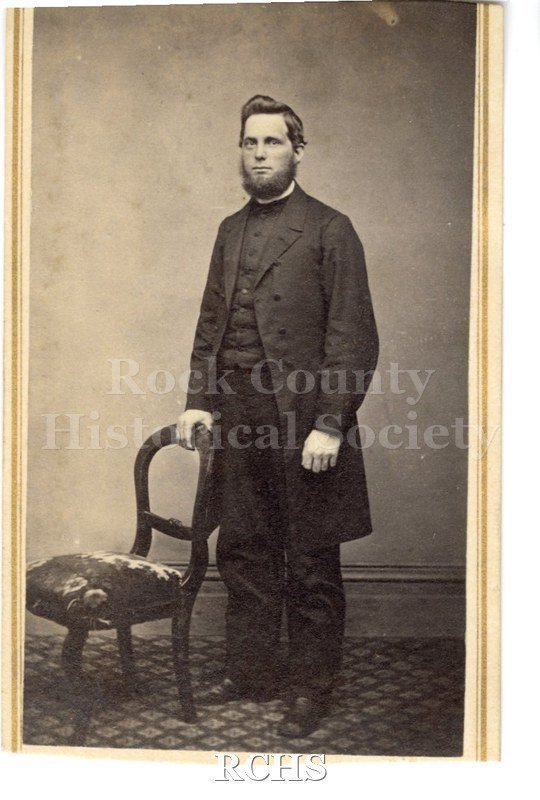 Historic image of Carte-de-visite. Rev. A. C. Manwell, Methodist Church, Janesville, c.1866.