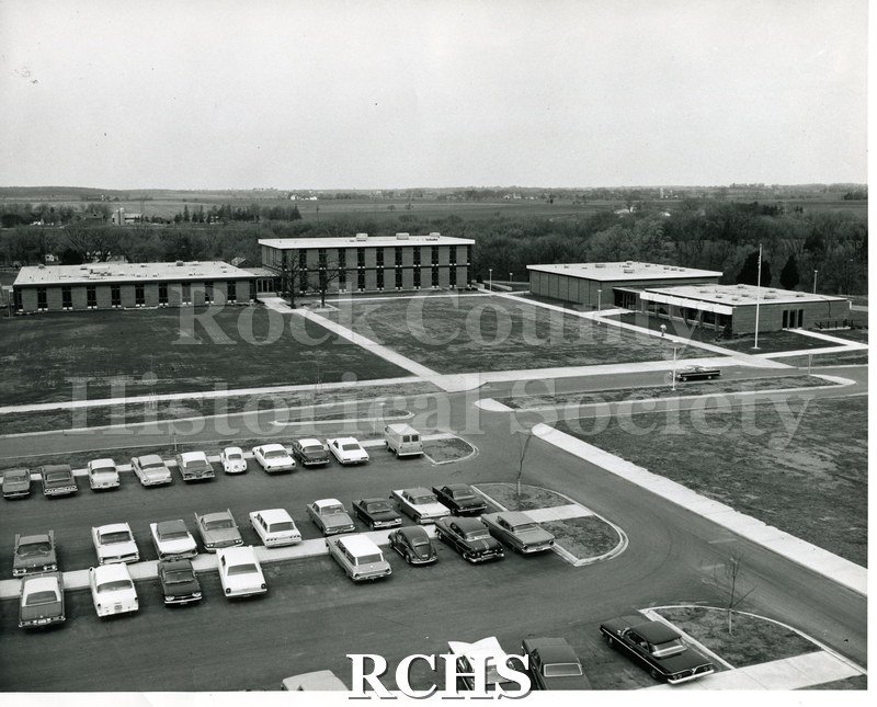 Historic image of Univ. of Wis.-Rock Co.-U-Rock, Kellogg Ave., Janesville, a college campus.