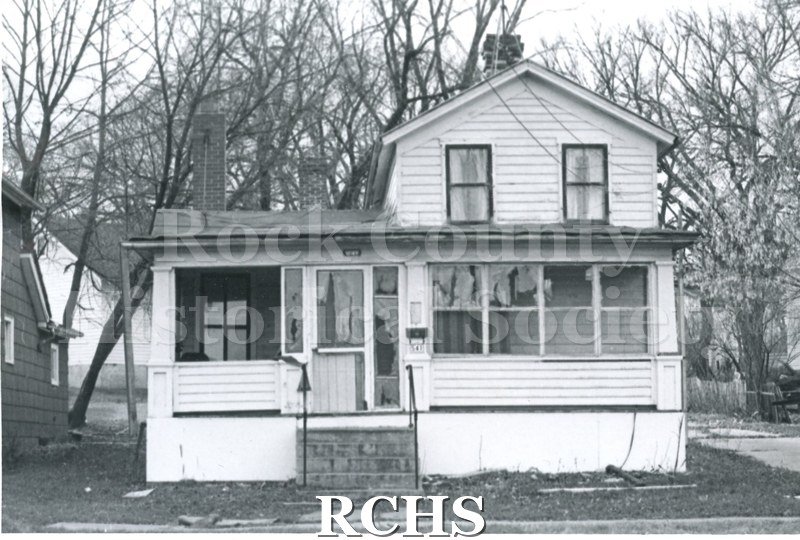 Black and white photograph of 541 N. River St., Janesville, WI, demolished c. July 1, 1971.