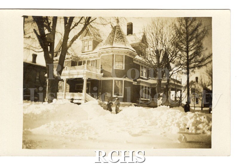 Postcard. House on corner of Madison/Chruch Streets in Evansville.