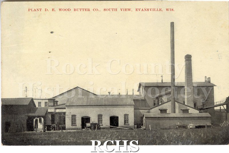 Small postcard. Advertisement sent from the company. Front has picture of a butter company. At top in red text " PLANT D. E.