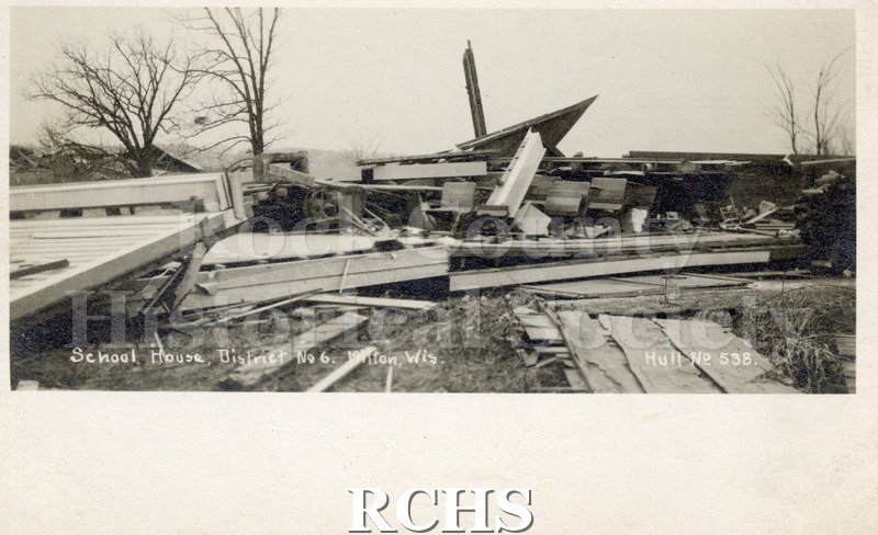 Historic image of Tornado Nov 11, 1911: School House, Milton; Cyclone; 1911; Milton.