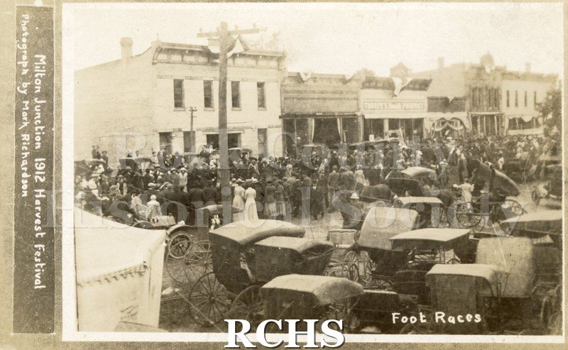 Historic image of Milton--Views & Events; Street; Milton Junction; Harvest Festival.