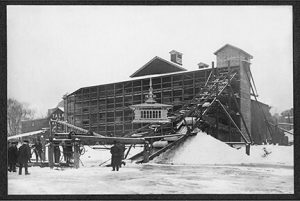 Historic Photo: City Ice harvest from Rock River 1907 black and white_retouched_sm_wm