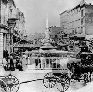 Historic Photo: Fourth of July celebration corner of Main and Court ca 1870_retouched_sm_wm