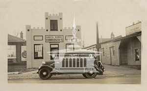 Historic Photo: Gareys Tower Hamburger and Chevrolet_retouched_sm_wm